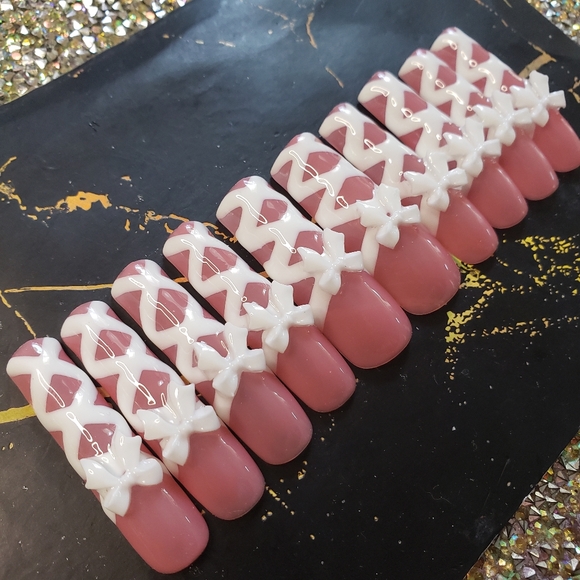 Handmade XL Square hard gel press on nails SIZE LARGE ONLY - Picture 3 of 3